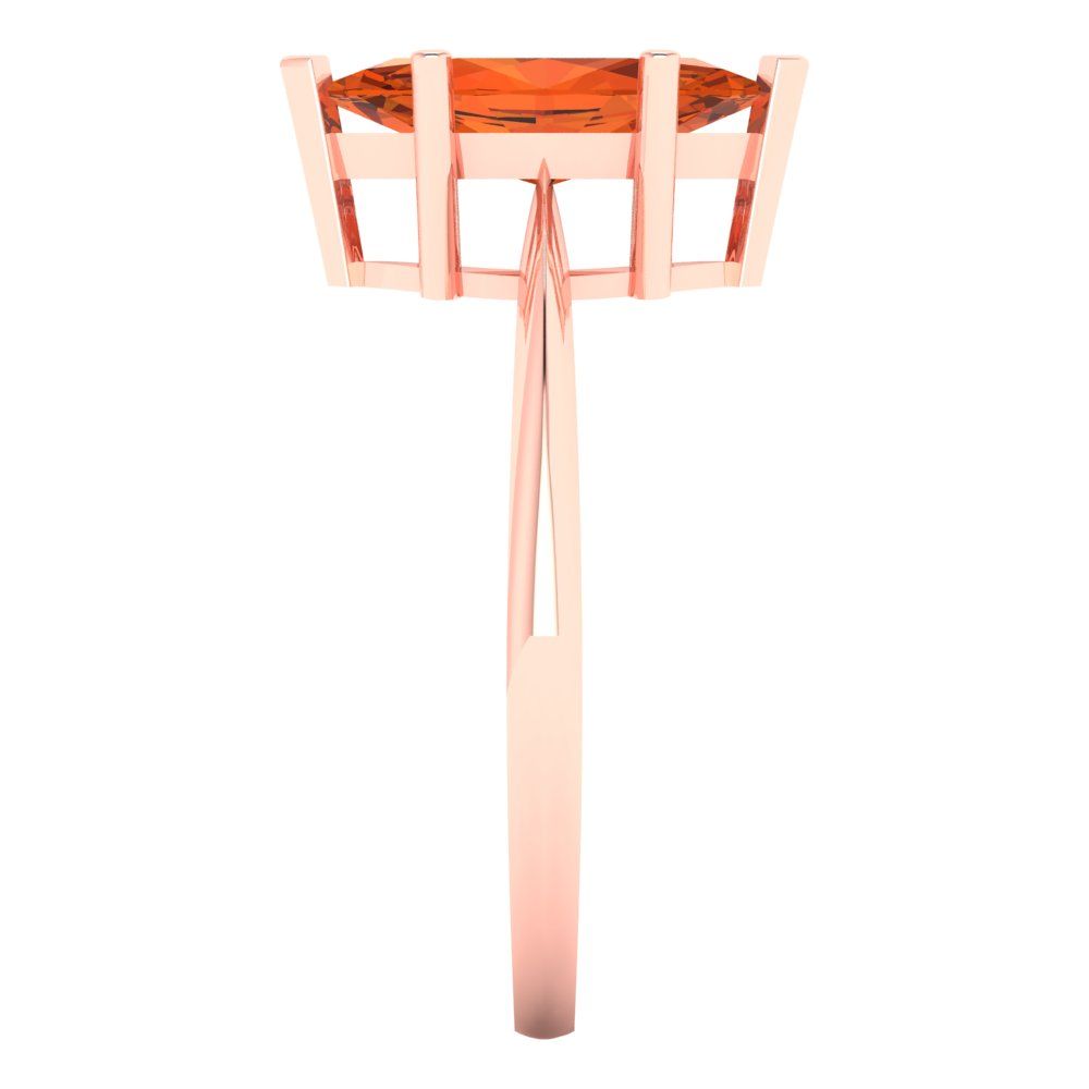 1.5 cttw Zirconia Simulated Red Diamond Solitaire  Engagement Ring - Solid Rose Gold (VVS1, Marquise Cut ,11x5.5mm)