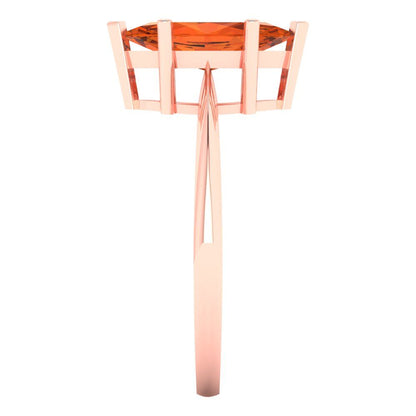 1.5 cttw Zirconia Simulated Red Diamond Solitaire  Engagement Ring - Solid Rose Gold (VVS1, Marquise Cut ,11x5.5mm)