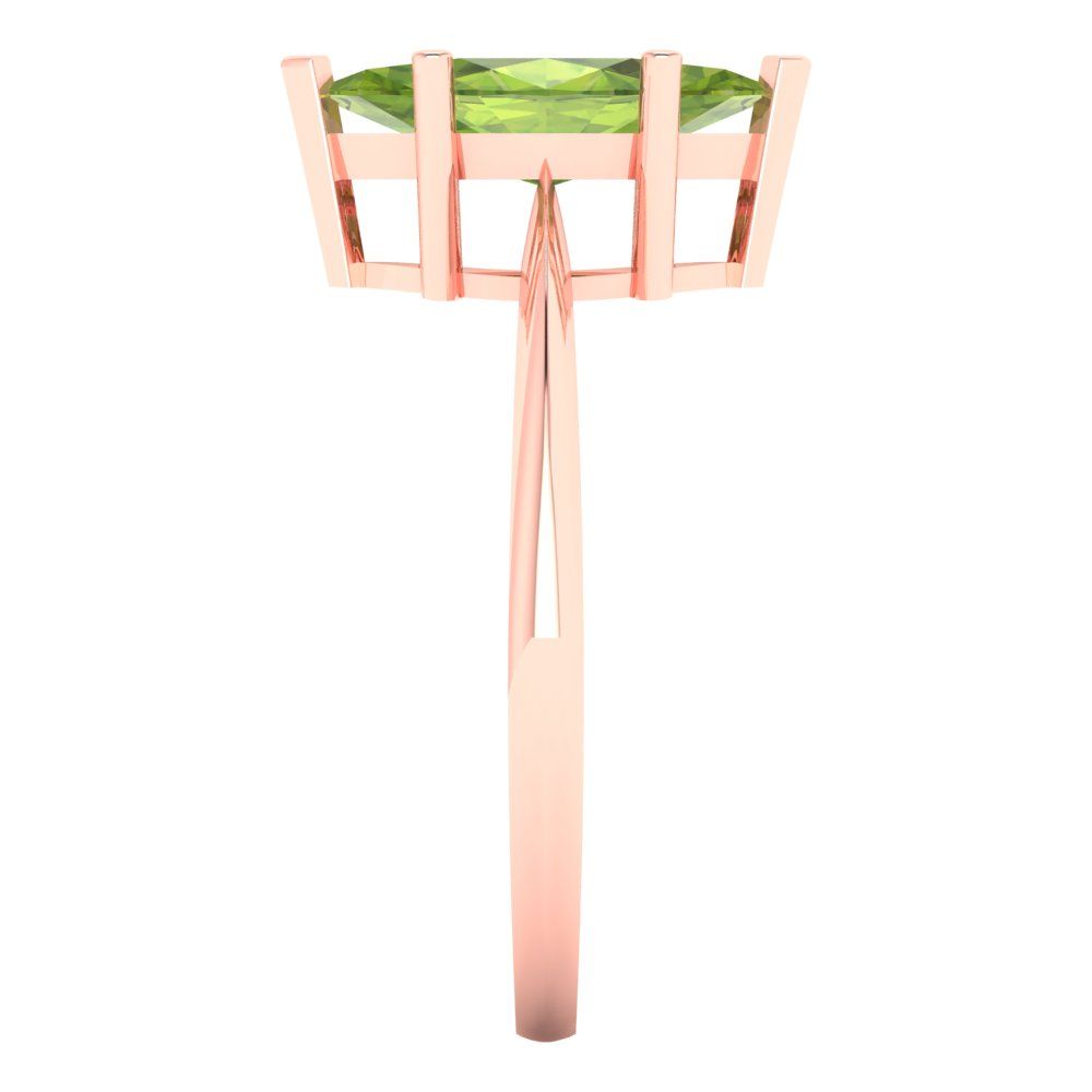 1.5 cttw Natural Peridot Solitaire  Engagement Ring - Solid Gold (Marquise Cut ,11x5.5mm)