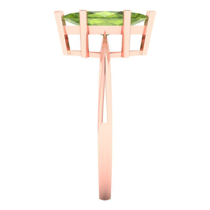 1.5 cttw Natural Peridot Solitaire  Engagement Ring - Solid Gold (Marquise Cut ,11x5.5mm)