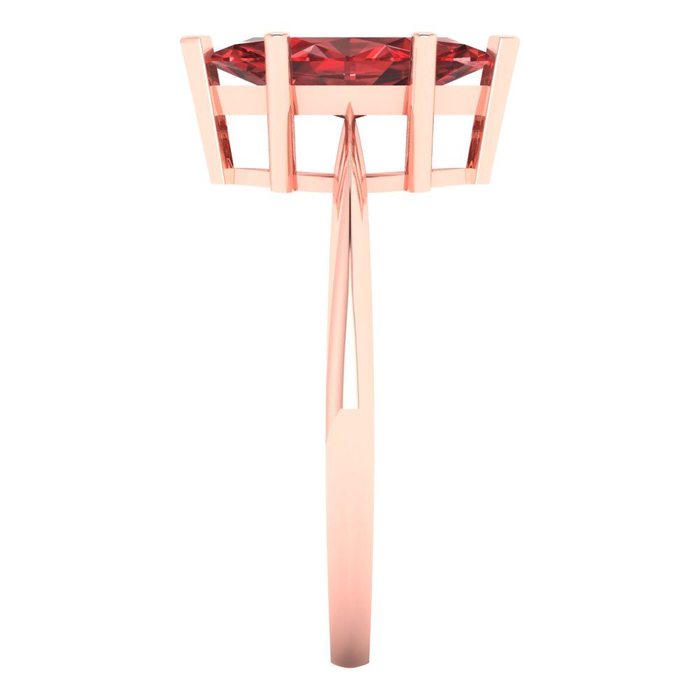 1.5 cttw Natural Garnet Solitaire  Engagement Ring - Solid Rose Gold (VVS1, Marquise Cut ,11x5.5mm)