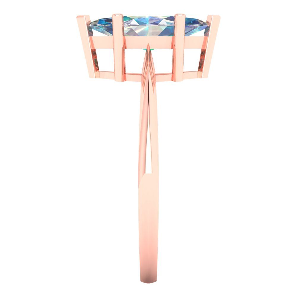 1.5 cttw Blue Moissanite Solitaire  Engagement Ring - Solid Gold (Marquise Cut ,11x5.5mm)