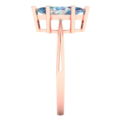 1.5 cttw Blue Moissanite Solitaire  Engagement Ring - Solid Gold (Marquise Cut ,11x5.5mm)