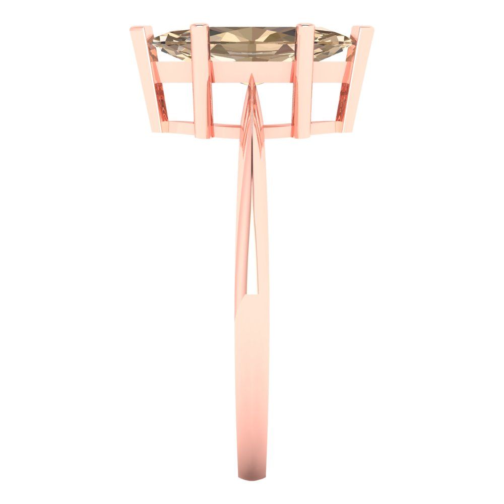 1.5 cttw Yellow Moissanite Solitaire  Engagement Ring - Solid Rose Gold (VVS1, Marquise Cut ,11x5.5mm)