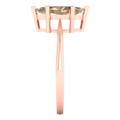 1.5 cttw Yellow Moissanite Solitaire  Engagement Ring - Solid Rose Gold (VVS1, Marquise Cut ,11x5.5mm)