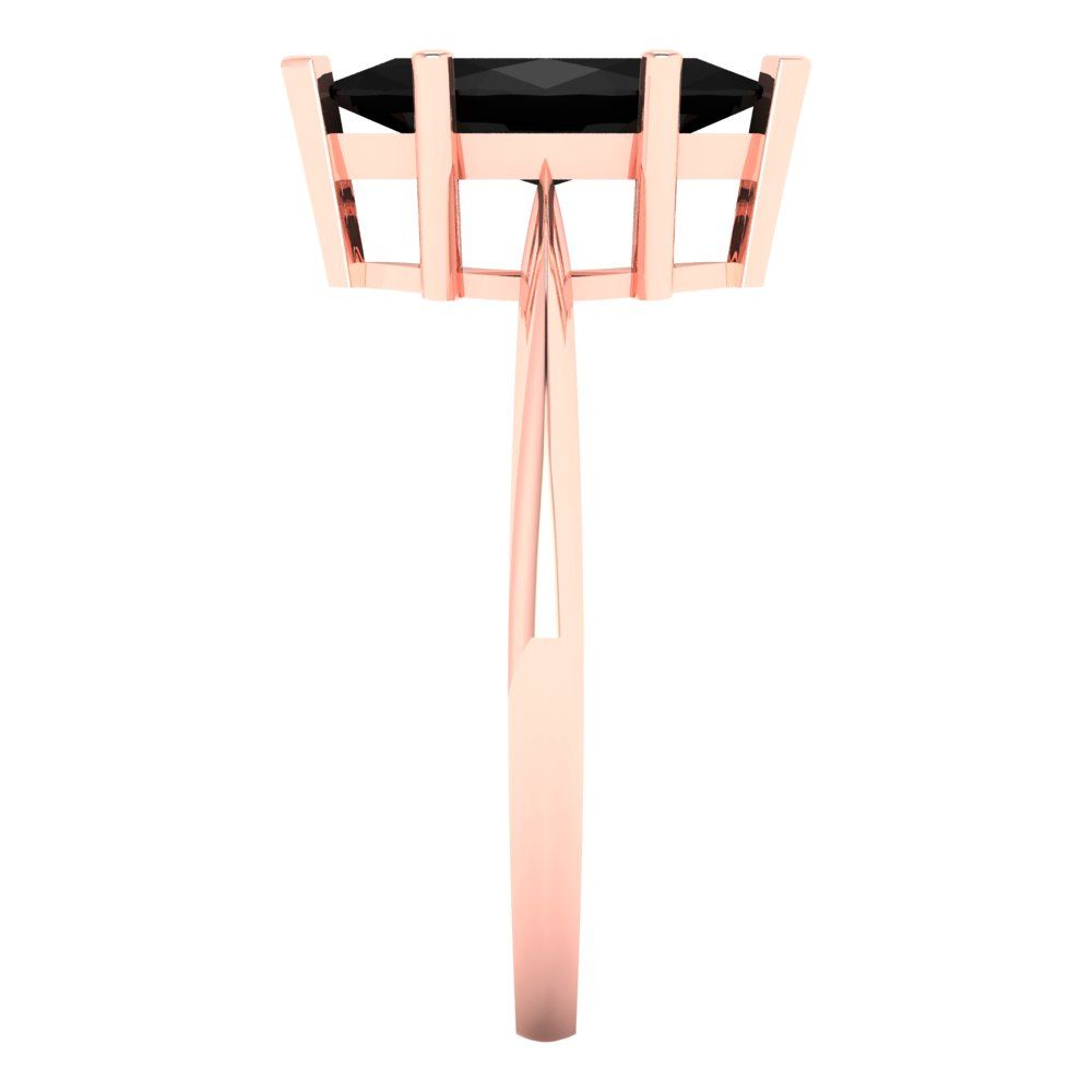 1.5 cttw Natural Onyx Solitaire  Engagement Ring - Solid Gold (Marquise Cut ,11x5.5mm)