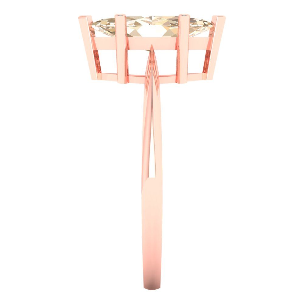 1.5 cttw Natural Morganite Solitaire  Engagement Ring - Solid Gold (Marquise Cut ,11x5.5mm)