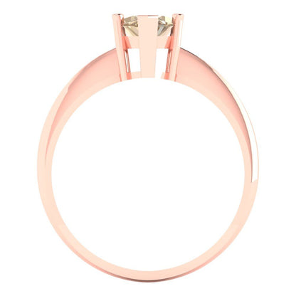 1.5 cttw Yellow Moissanite Solitaire  Engagement Ring - Solid Rose Gold (VVS1, Marquise Cut ,11x5.5mm)