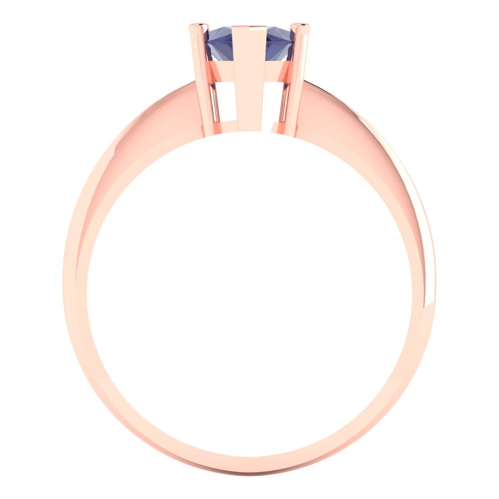 1.5 cttw Simulated Tanzanite Solitaire  Engagement Ring - Solid Rose Gold (VVS1, Marquise Cut ,11x5.5mm)