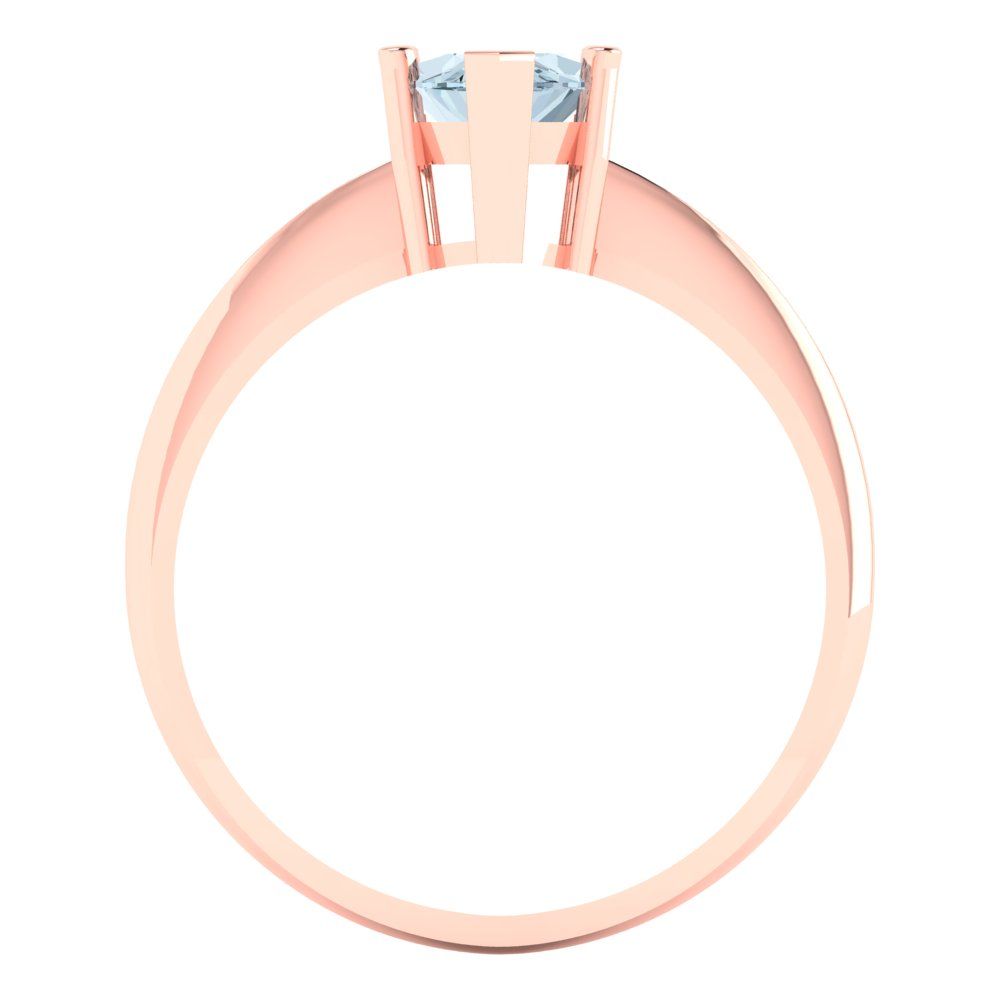 1.5 cttw Natural Sky Blue Topaz Solitaire  Engagement Ring - Solid Rose Gold (VVS1, Marquise Cut ,11x5.5mm)