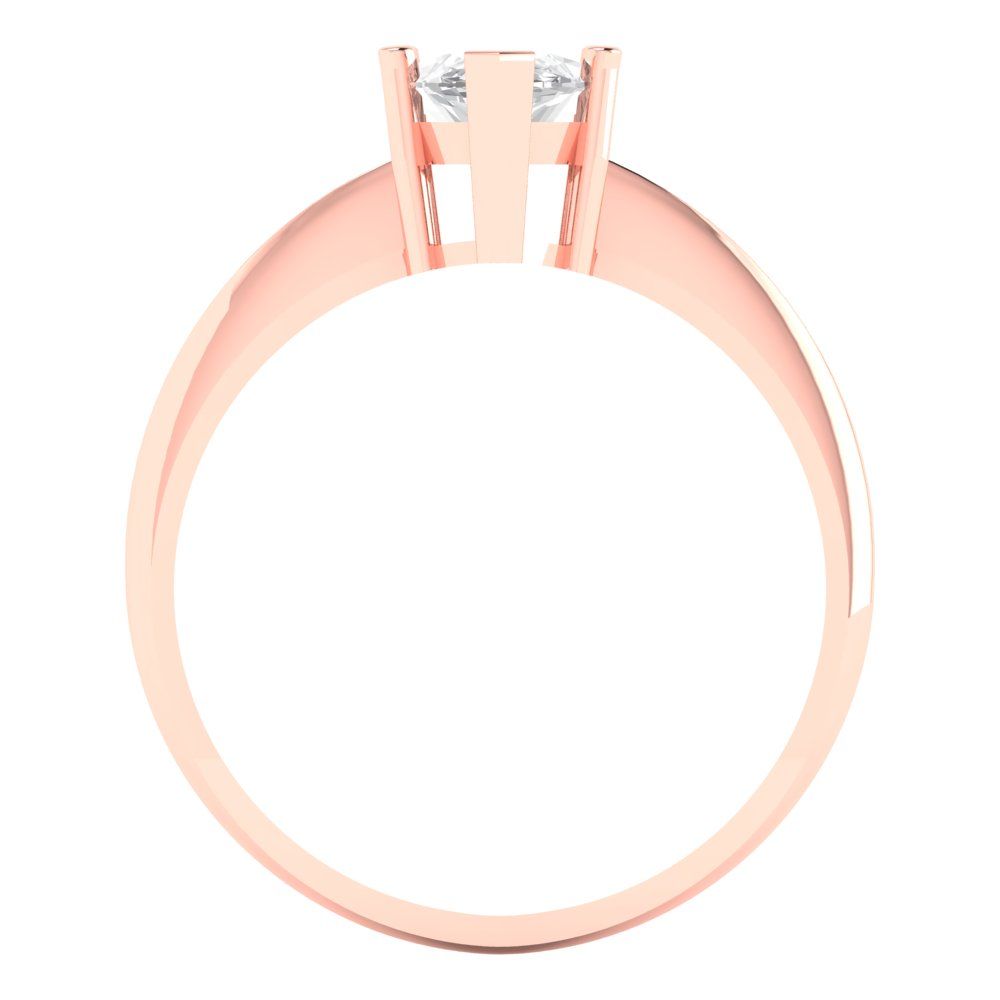 1.5 cttw Moissanite Solitaire  Engagement Ring - Solid Rose Gold (VVS1, Marquise Cut ,11x5.5mm)
