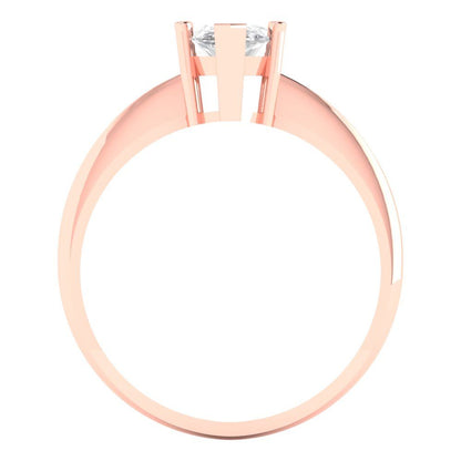 1.5 cttw Moissanite Solitaire  Engagement Ring - Solid Rose Gold (VVS1, Marquise Cut ,11x5.5mm)