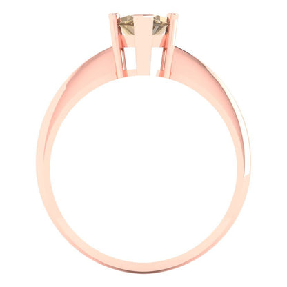 1.5 cttw Zirconia Simulated Champagne Diamond Solitaire  Engagement Ring - Solid Gold (VVS1, Marquise Cut ,11x5.5mm)