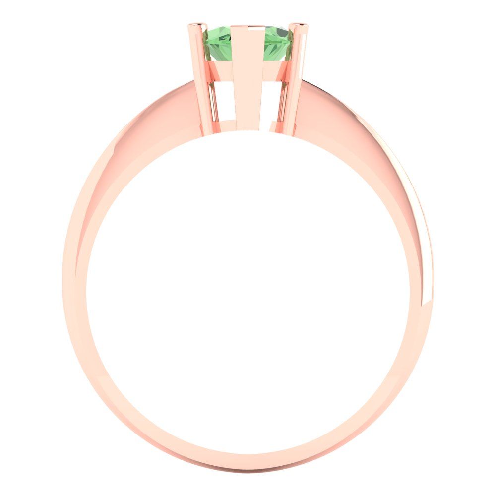 1.5 cttw Zirconia Simulated Green Diamond Solitaire  Engagement Ring - Solid Rose Gold (VVS1, Marquise Cut ,11x5.5mm)