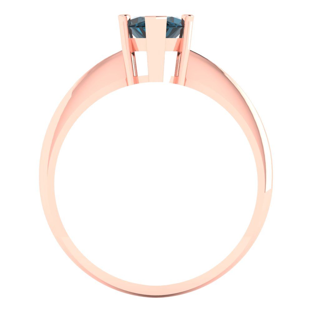 1.5 cttw Natural London Blue Topaz Solitaire  Engagement Ring - Solid Gold (Marquise Cut ,11x5.5mm)