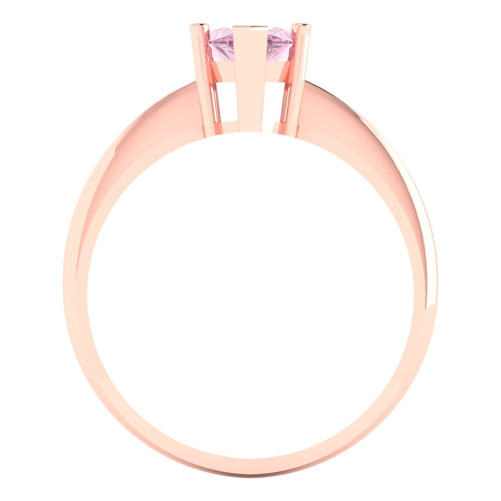 1.5 cttw Zirconia Simulated Pink Diamond Solitaire  Engagement Ring - Solid Rose Gold (VVS1, Marquise Cut ,11x5.5mm)