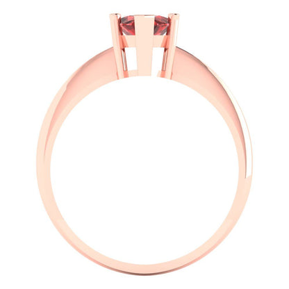 1.5 cttw Natural Garnet Solitaire  Engagement Ring - Solid Rose Gold (VVS1, Marquise Cut ,11x5.5mm)