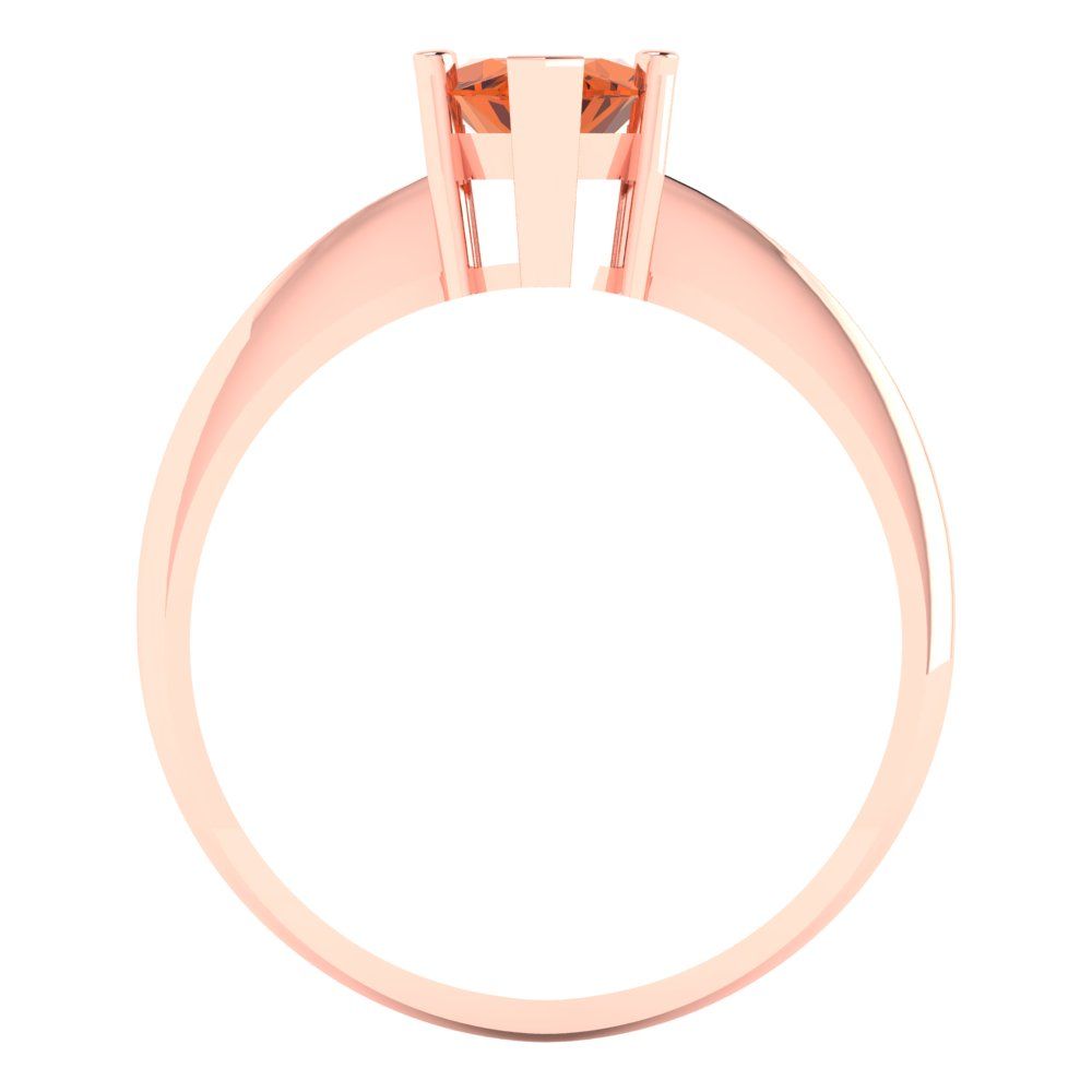 1.5 cttw Zirconia Simulated Red Diamond Solitaire  Engagement Ring - Solid Rose Gold (VVS1, Marquise Cut ,11x5.5mm)