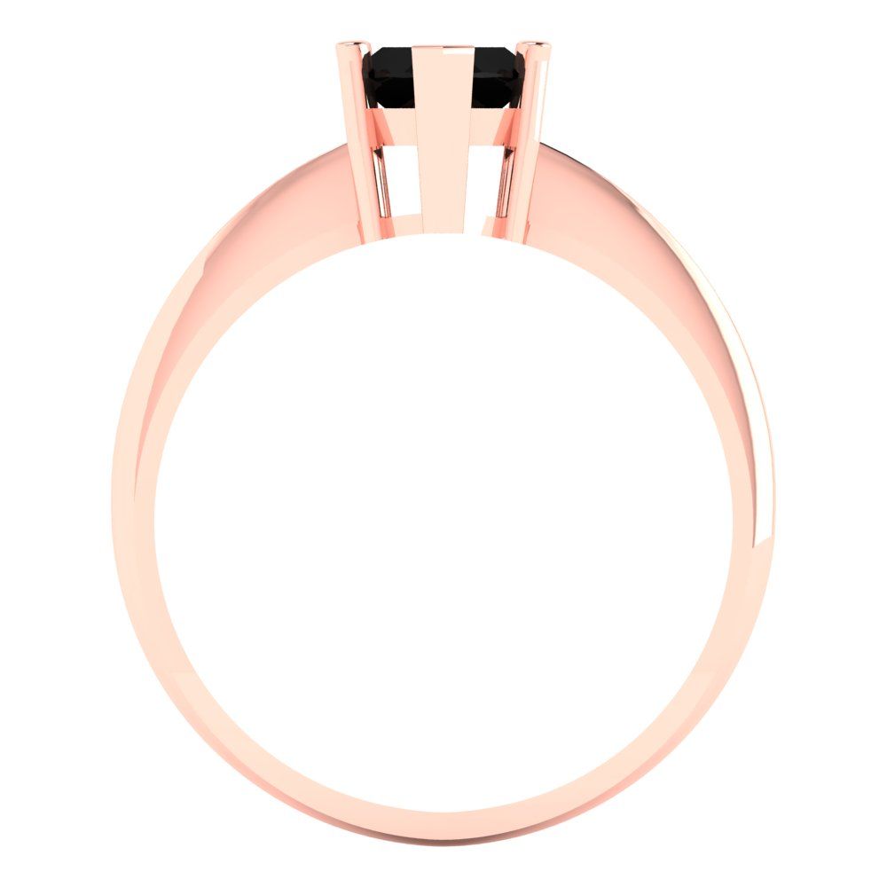 1.5 cttw Natural Onyx Solitaire  Engagement Ring - Solid Gold (Marquise Cut ,11x5.5mm)