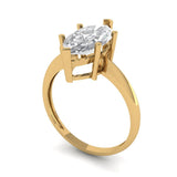 2.5 ct Brilliant Marquise Cut Natural Diamond Stone Clarity SI1-2 Color G-H Yellow Gold Solitaire Ring