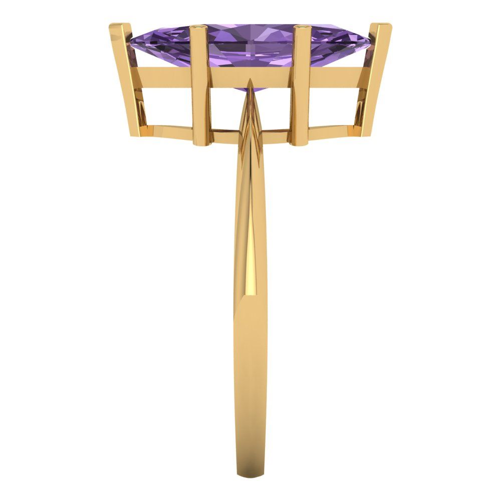 2.5 cttw Simulated Alexandrite Solitaire  Engagement Ring - Solid Gold (Marquise Cut ,13x6.5mm)