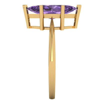 2.5 cttw Simulated Alexandrite Solitaire  Engagement Ring - Solid Gold (Marquise Cut ,13x6.5mm)