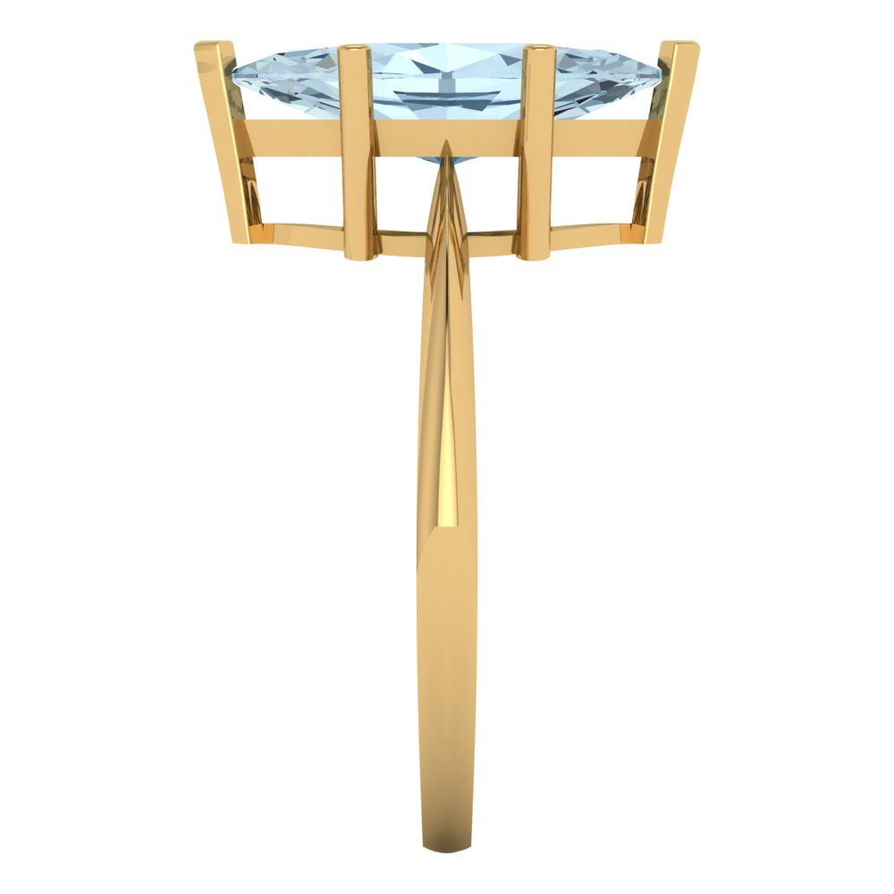 2.5 cttw Natural Aquamarine Solitaire  Engagement Ring - Solid Gold (Marquise Cut ,13x6.5mm)