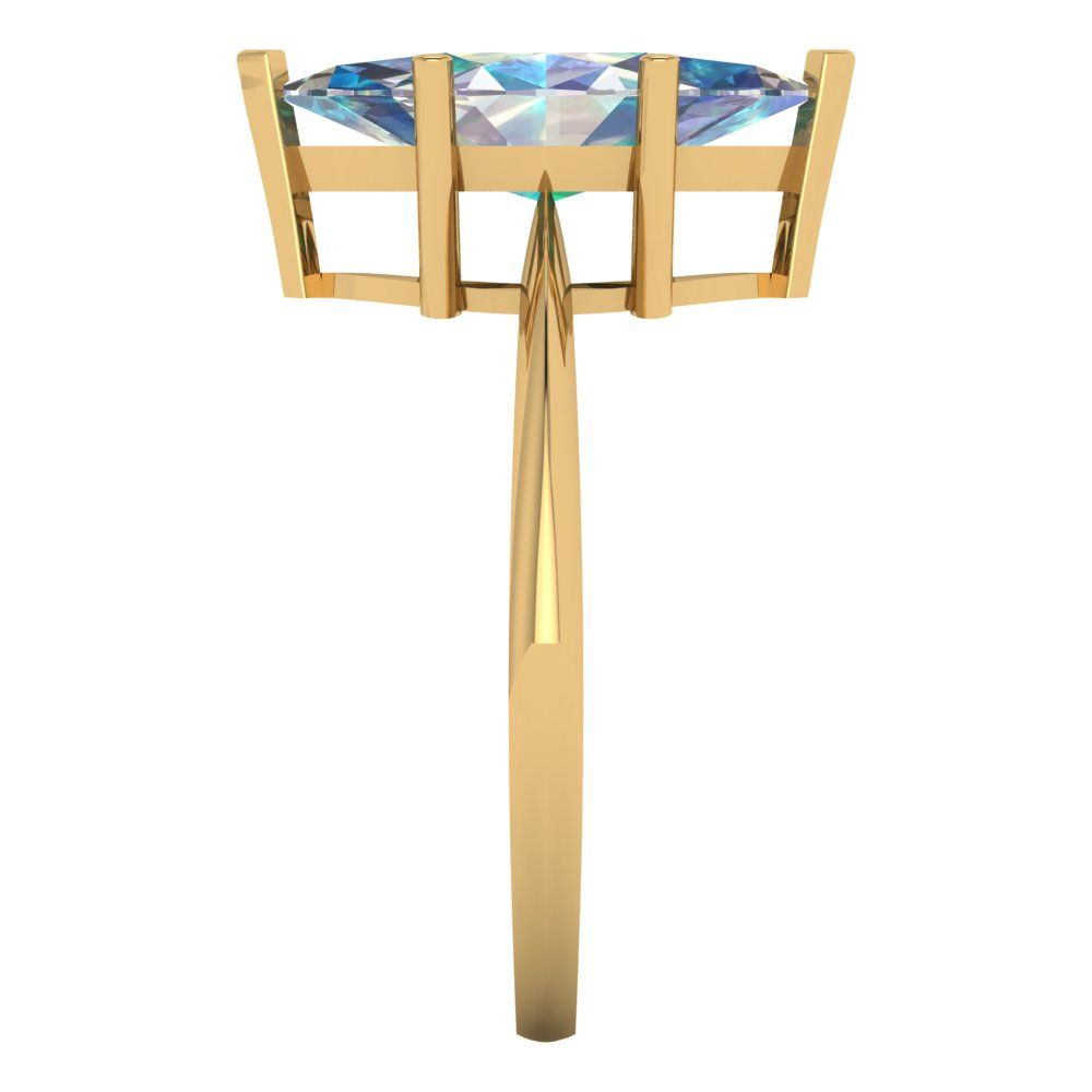 2.5 cttw Blue Moissanite Solitaire  Engagement Ring - Solid Gold (Marquise Cut ,13x6.5mm)