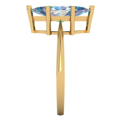 2.5 cttw Blue Moissanite Solitaire  Engagement Ring - Solid Gold (Marquise Cut ,13x6.5mm)