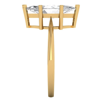 2.5 cttw Certified Moissanite Solitaire  Engagement Ring - Solid Gold (VVS1, D-F,Marquise Cut ,13x6.5mm)