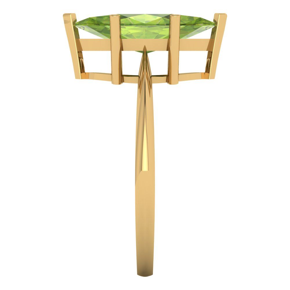 2.5 cttw Natural Peridot Solitaire  Engagement Ring - Solid Gold (Marquise Cut ,13x6.5mm)