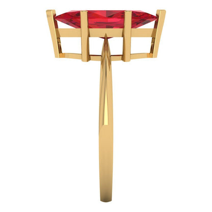 2.5 cttw Simulated Pink Tourmaline Solitaire  Engagement Ring - Solid Gold (Marquise Cut ,13x6.5mm)