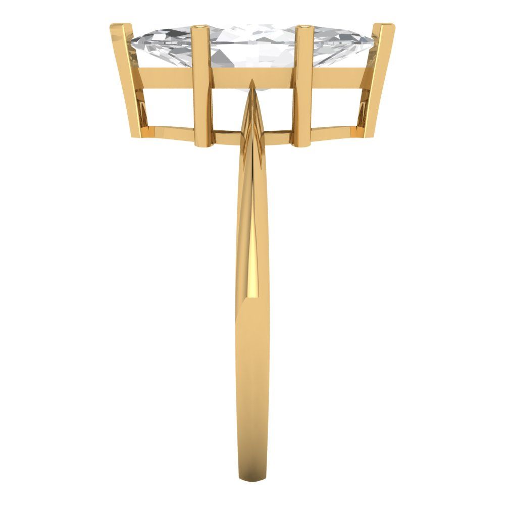 2.5 cttw Zirconia Simulated Diamond Solitaire  Engagement Ring - Solid Gold (VVS1, Marquise Cut ,13x6.5mm)