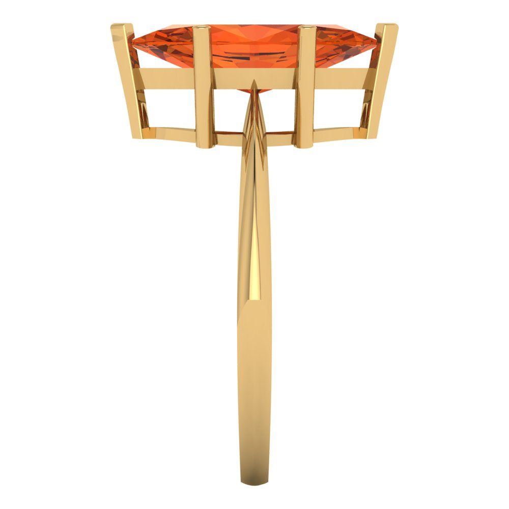 2.5 cttw Zirconia Simulated Red Diamond Solitaire  Engagement Ring - Solid Gold (VVS1, Marquise Cut ,13x6.5mm)