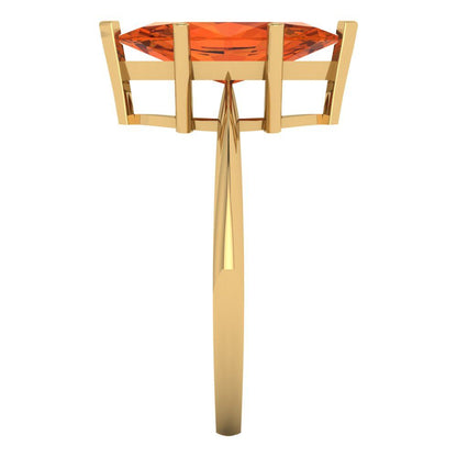 2.5 cttw Zirconia Simulated Red Diamond Solitaire  Engagement Ring - Solid Gold (VVS1, Marquise Cut ,13x6.5mm)