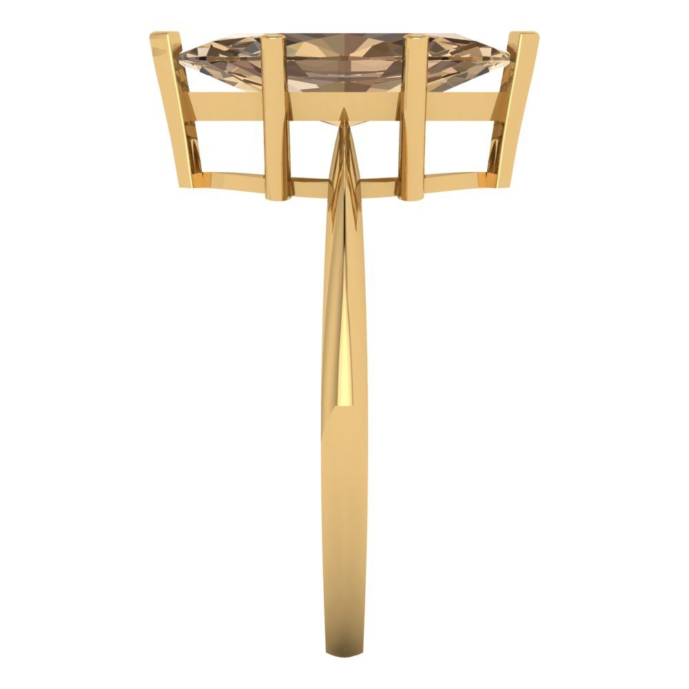 2.5 cttw Zirconia Simulated Champagne Diamond Solitaire  Engagement Ring - Solid Gold (VVS1, Marquise Cut ,13x6.5mm)