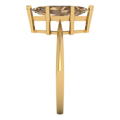 2.5 cttw Zirconia Simulated Champagne Diamond Solitaire  Engagement Ring - Solid Gold (VVS1, Marquise Cut ,13x6.5mm)