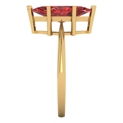 2.5 cttw Natural Garnet Solitaire  Engagement Ring - Solid Gold (Marquise Cut ,13x6.5mm)