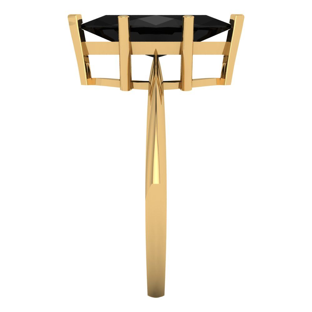 2.5 cttw Natural Onyx Solitaire  Engagement Ring - Solid Gold (Marquise Cut ,13x6.5mm)