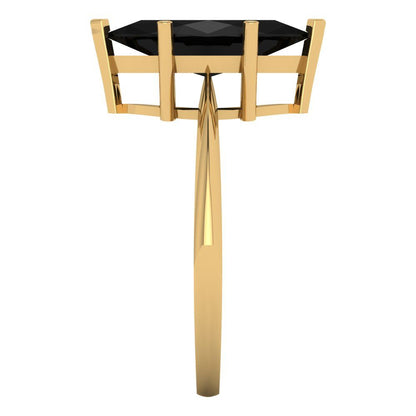 2.5 cttw Natural Onyx Solitaire  Engagement Ring - Solid Gold (Marquise Cut ,13x6.5mm)