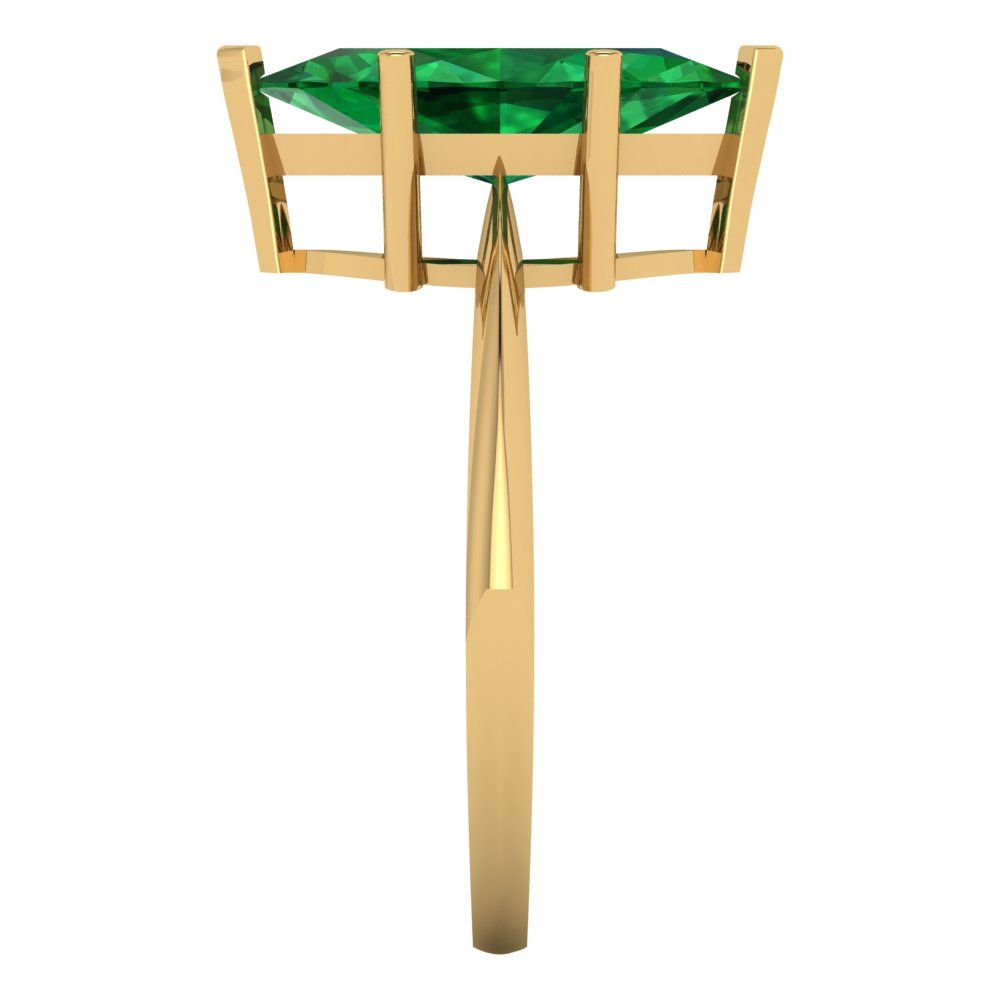 2.5 cttw Simulated Emerald Solitaire  Engagement Ring - Solid Gold (Marquise Cut ,13x6.5mm)