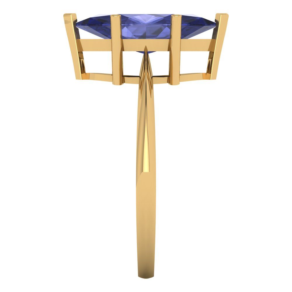 2.5 cttw Simulated Tanzanite Solitaire  Engagement Ring - Solid Gold (Marquise Cut ,13x6.5mm)