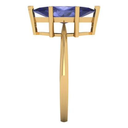 2.5 cttw Simulated Tanzanite Solitaire  Engagement Ring - Solid Gold (Marquise Cut ,13x6.5mm)