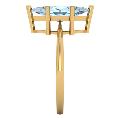 2.5 cttw Natural Sky Blue Topaz Solitaire  Engagement Ring - Solid Gold (Marquise Cut ,13x6.5mm)