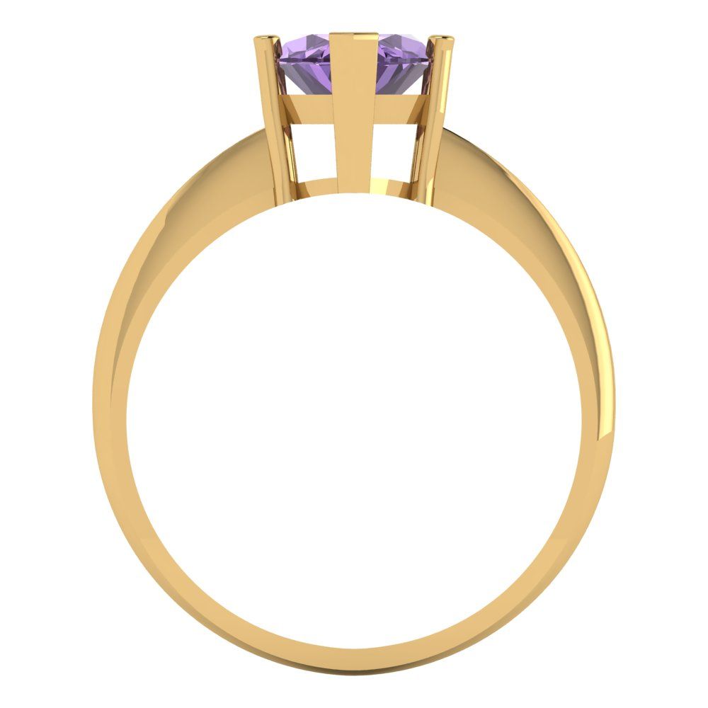 2.5 cttw Simulated Alexandrite Solitaire  Engagement Ring - Solid Gold (Marquise Cut ,13x6.5mm)