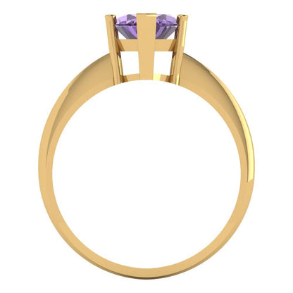 2.5 cttw Simulated Alexandrite Solitaire  Engagement Ring - Solid Gold (Marquise Cut ,13x6.5mm)