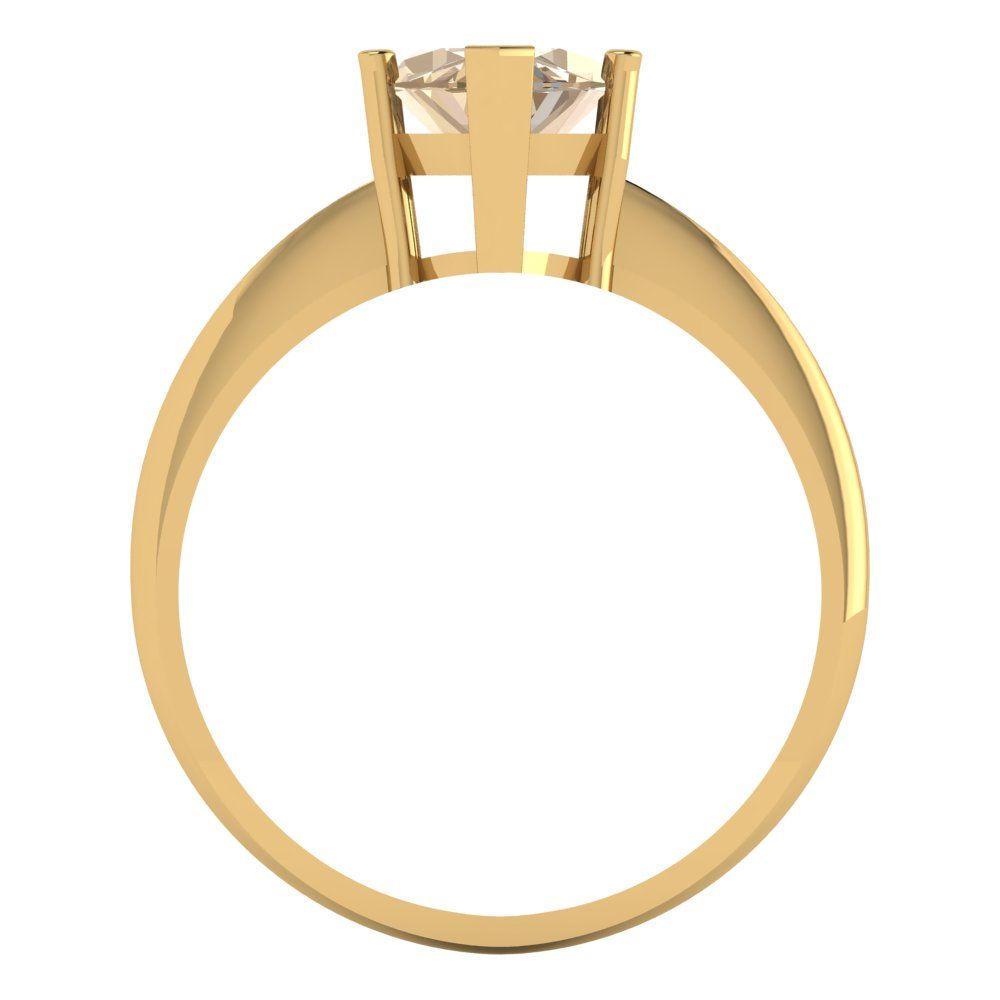 2.5 cttw Yellow Moissanite Solitaire  Engagement Ring - Solid Yellow Gold (VVS1, Marquise Cut ,13x6.5mm)