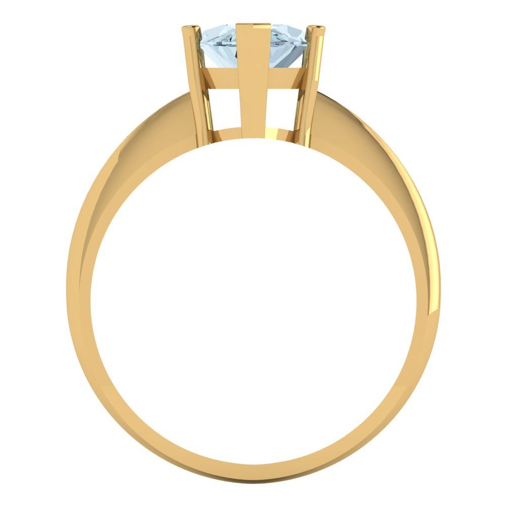 2.5 cttw Natural Aquamarine Solitaire  Engagement Ring - Solid Gold (Marquise Cut ,13x6.5mm)