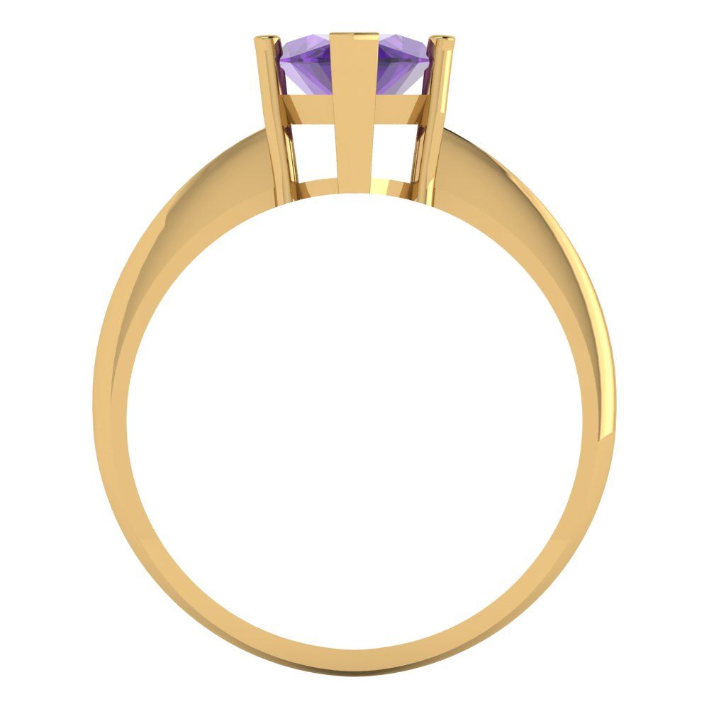 2.5 cttw Natural Amethyst Solitaire  Engagement Ring - Solid Gold (Marquise Cut ,13x6.5mm)