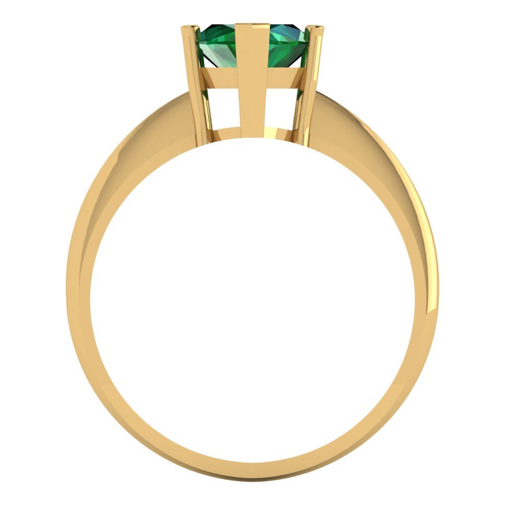 2.5 cttw Simulated Emerald Solitaire  Engagement Ring - Solid Gold (Marquise Cut ,13x6.5mm)